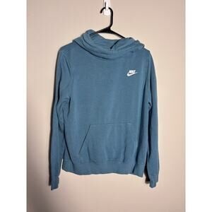 Nike Fleece Cowlneck Pullover Hoodie Women’s Size Medium Teal Long Sleeve